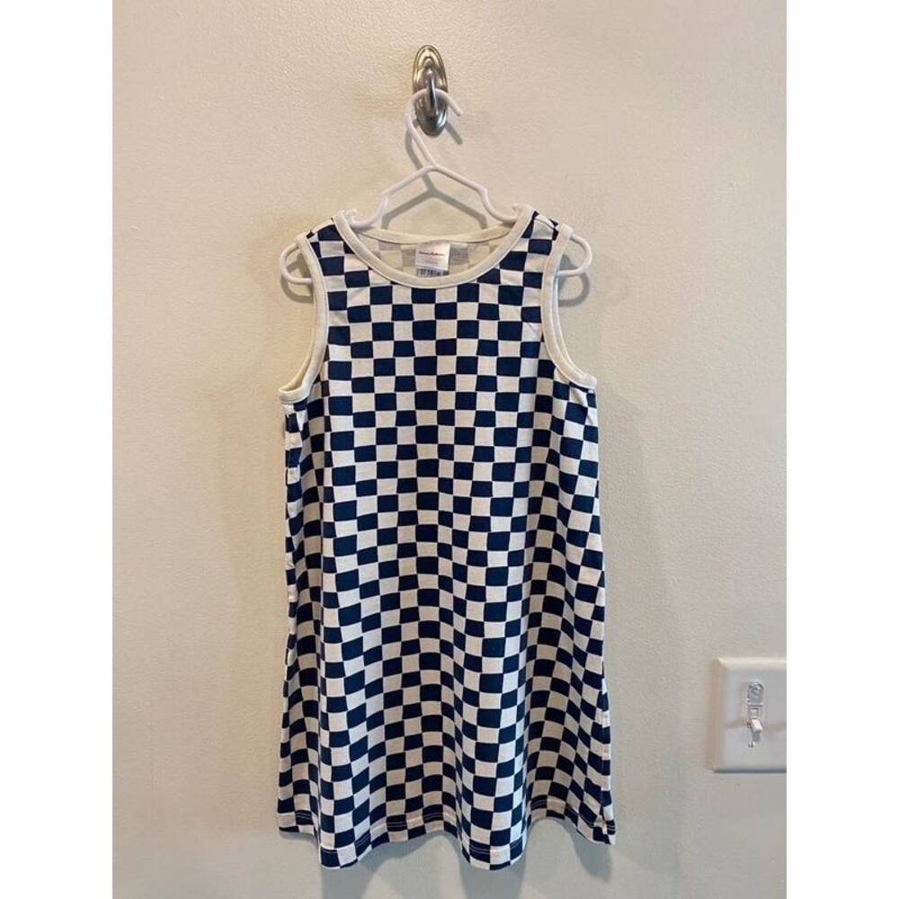Hanna Andersson sleeveless tank dress in checkerboard print